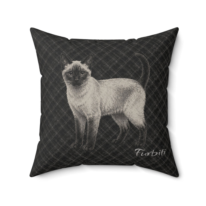 Personalized charcoal pug portrait pillow flat product view