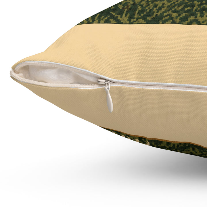 Personalized garden pet pillow side zipper detail