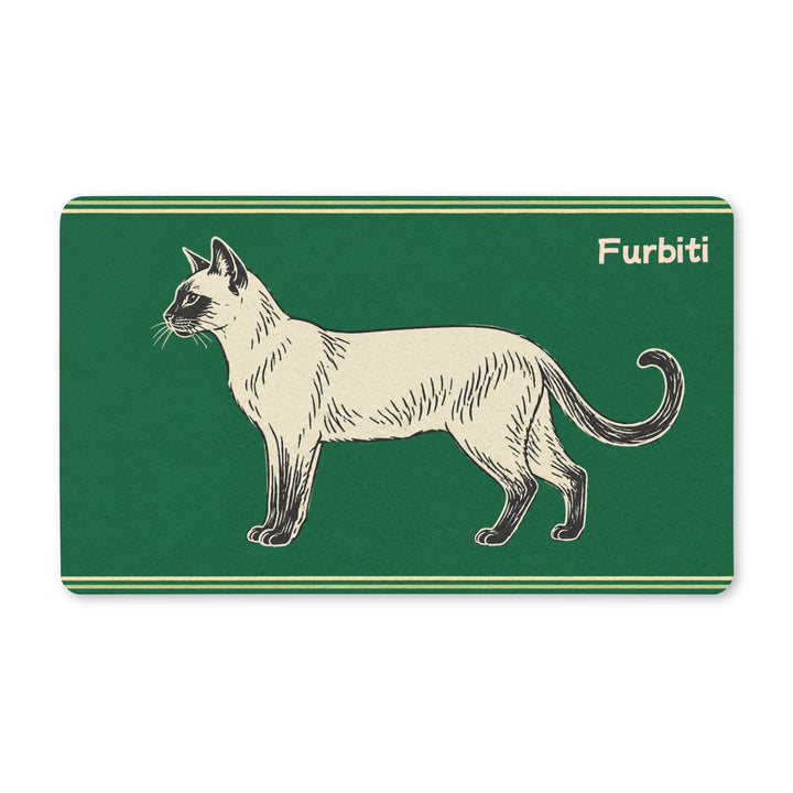 Personalized green cat sketch doormat with custom pet name