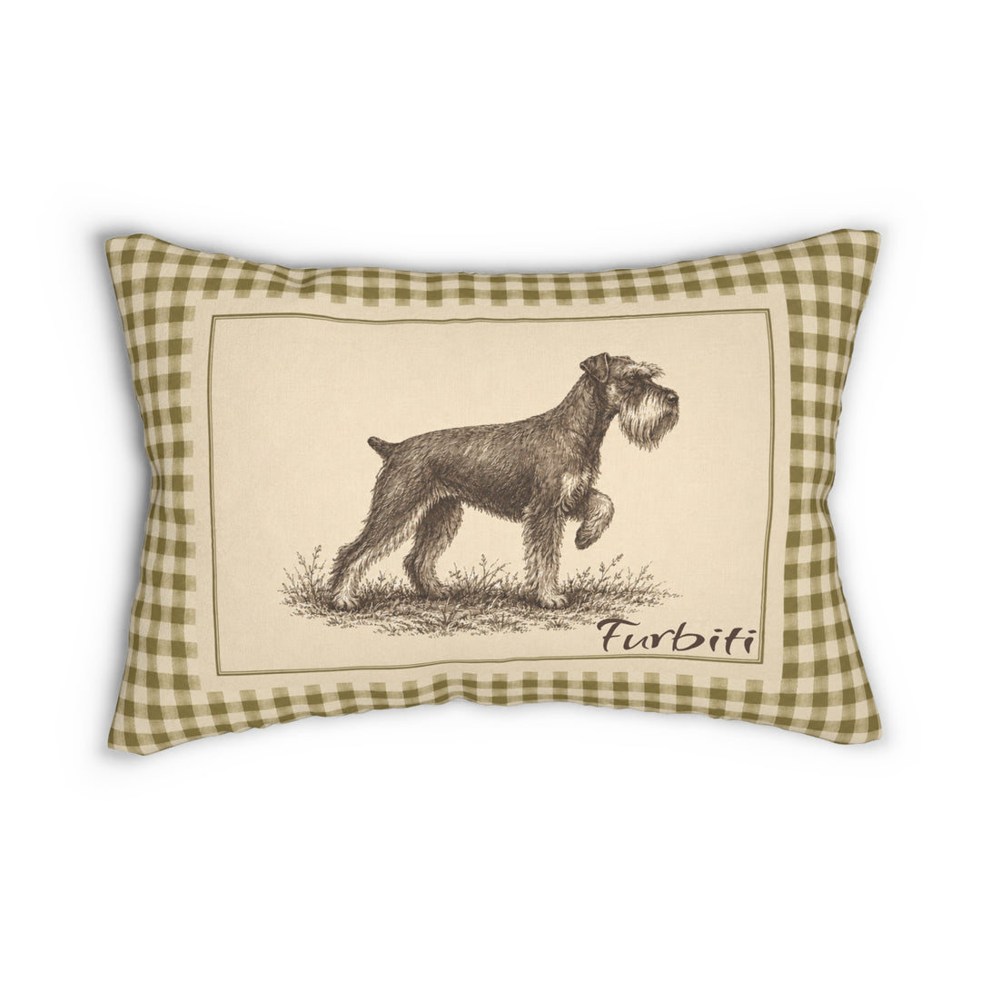 Personalized grey dog sketch lumbar pillow product view