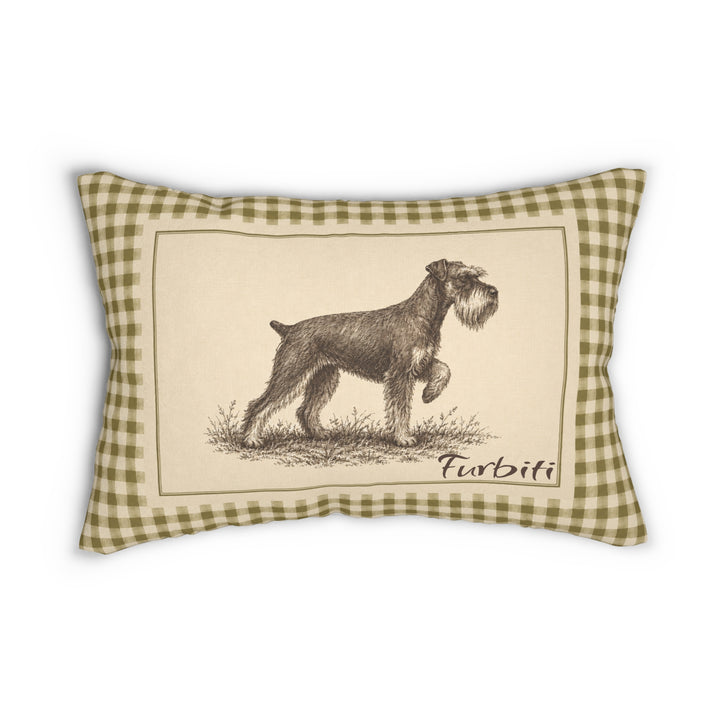 Personalized grey dog sketch lumbar pillow product view