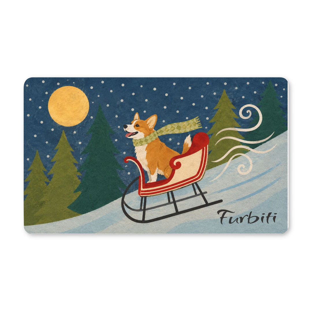 Personalized moonlit winter pet doormat flat product view