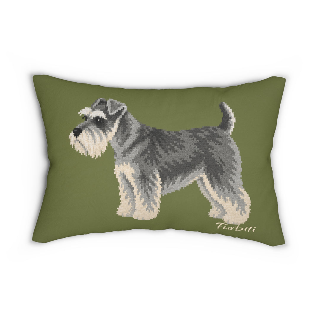 Personalized olive green pet lumbar pillow front product view