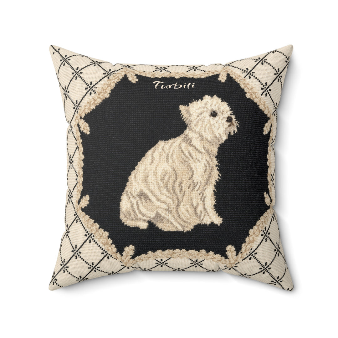 Personalized ornate pet pillow flat product view