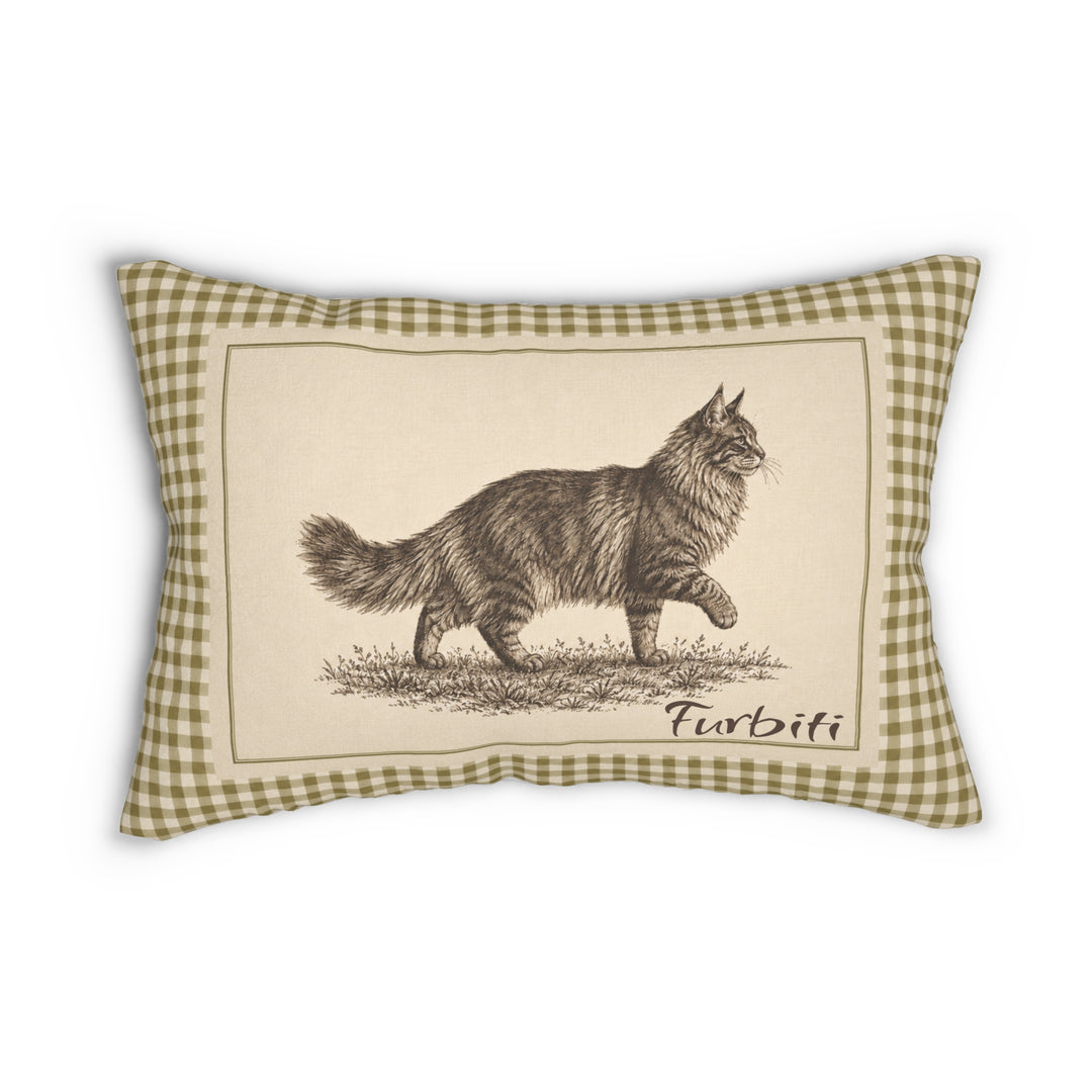 Personalized pet sketch lumbar pillow close up product view