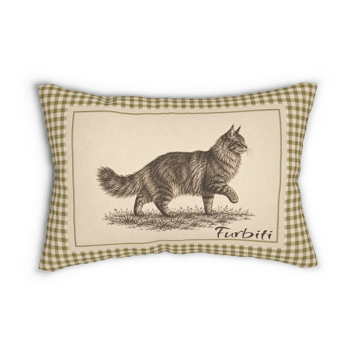 Personalized pet sketch lumbar pillow close up product view