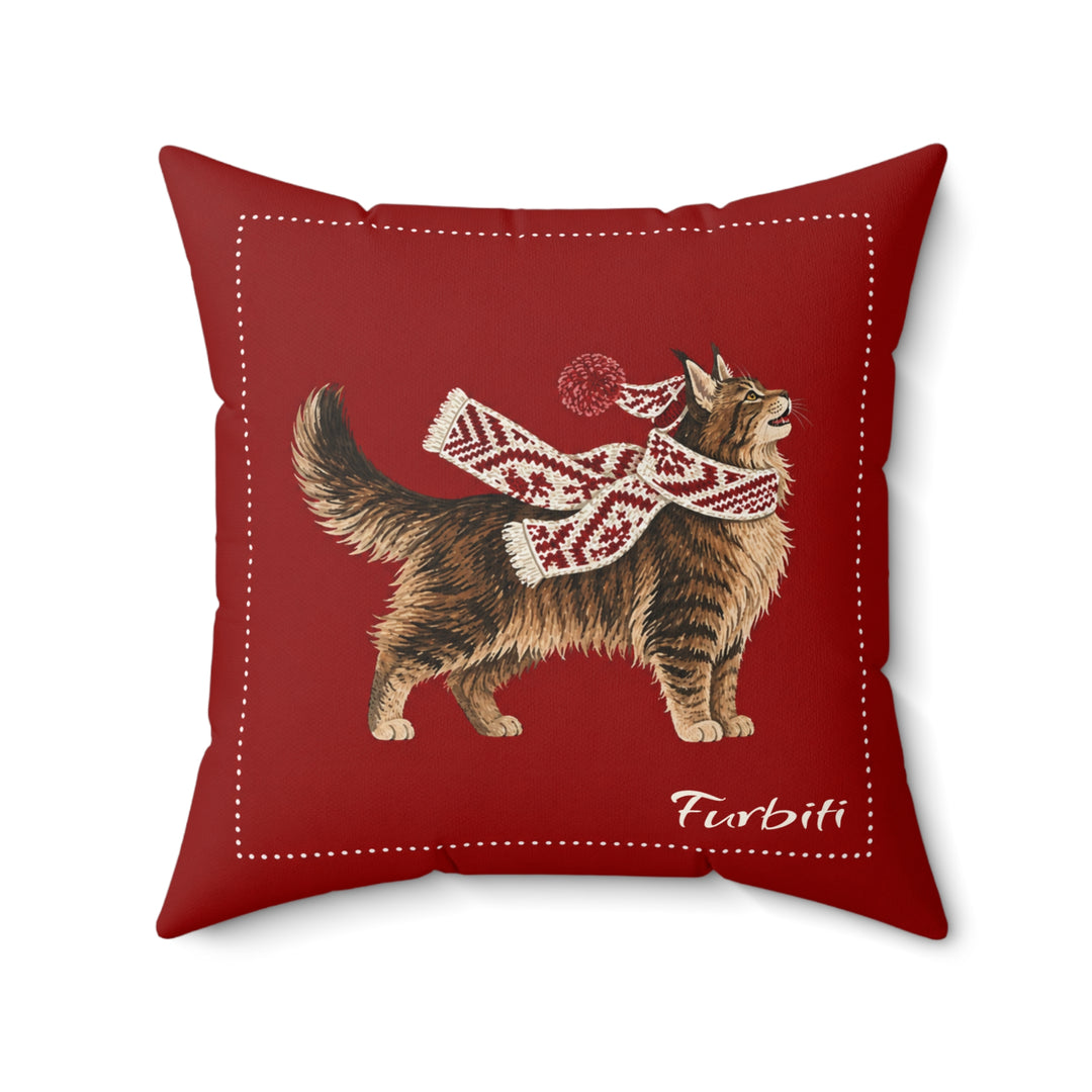 Personalized red pet portrait pillow product view