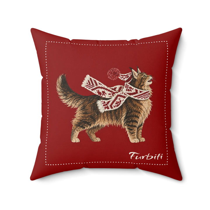 Personalized red pet portrait pillow product view