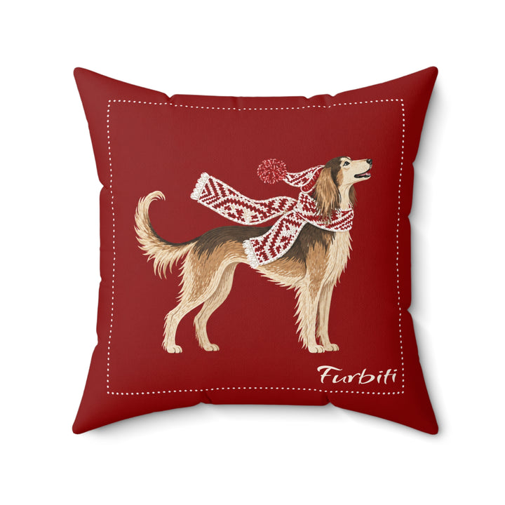 Personalized scarlet dog portrait pillow flat product view
