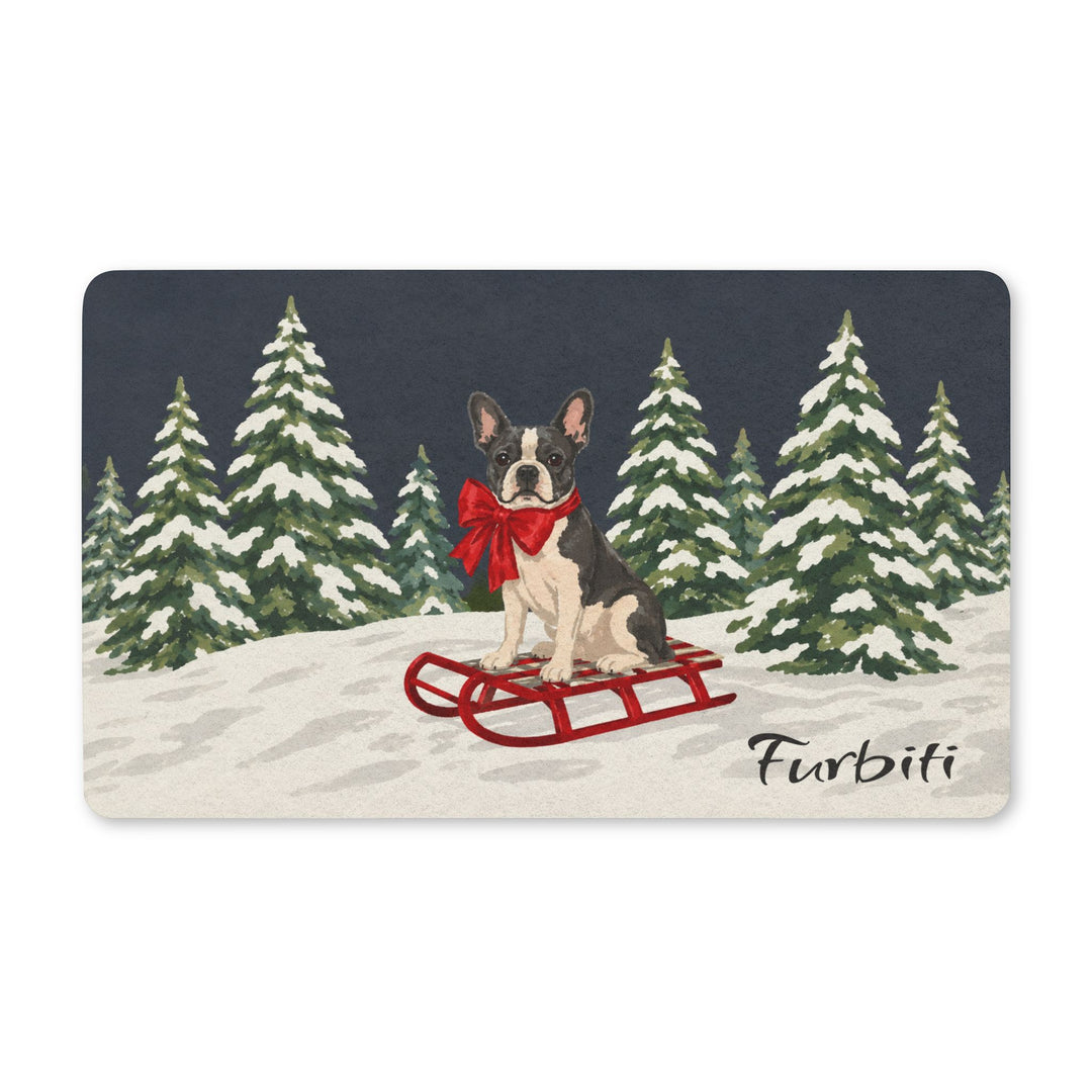 Personalized winter sled pet doormat product view