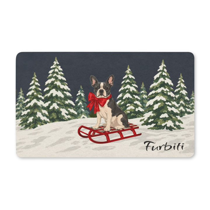 Personalized winter sled pet doormat product view