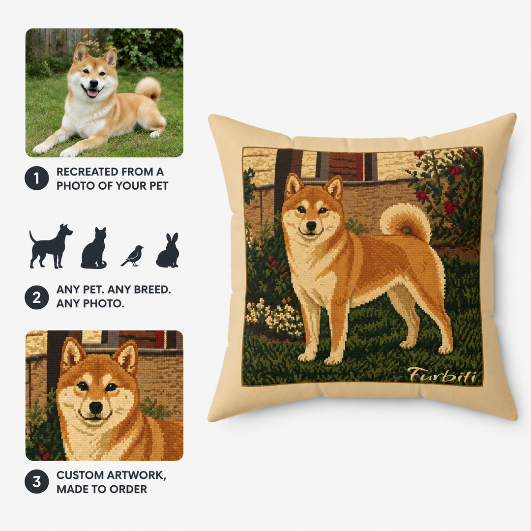 Pet photo to personalized garden pet pillow how it works