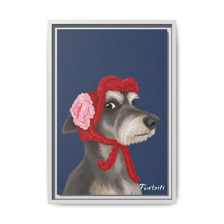 Silver Framed Custom Pet Canvas Portrait