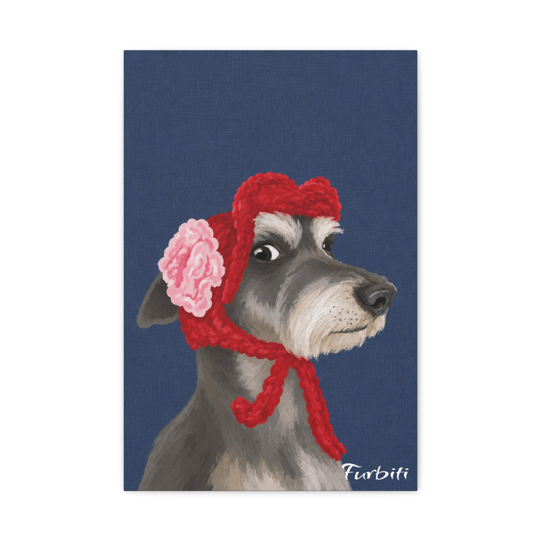 Stretched Red Bonnet Pet Canvas Portrait Artwork