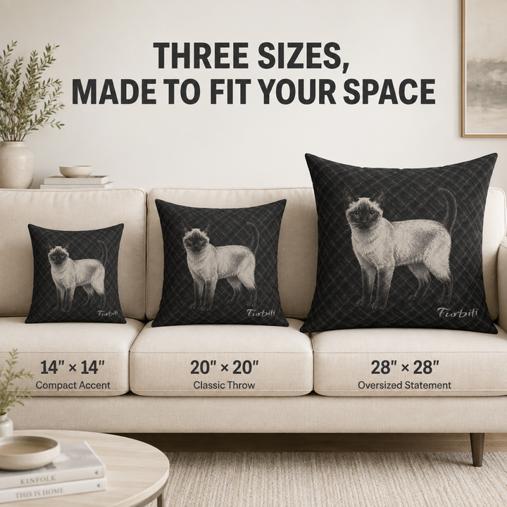 Three size custom charcoal pet pillow size guide