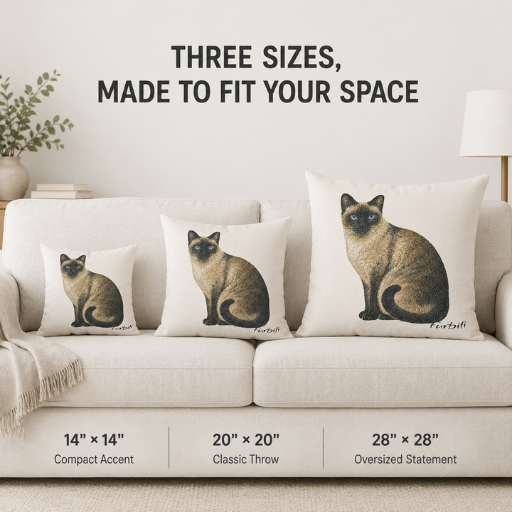 Three size custom minimal pet pillow size guide