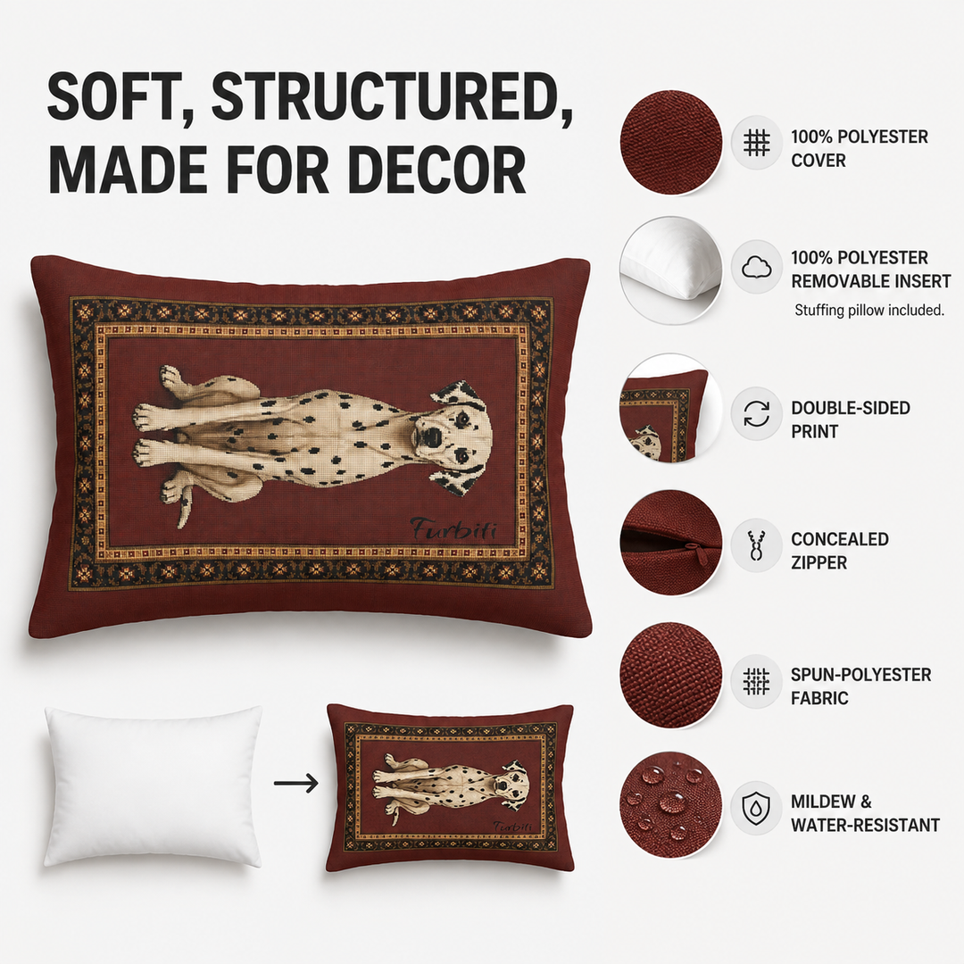 Vintage burgundy pet lumbar pillow material and feature guide