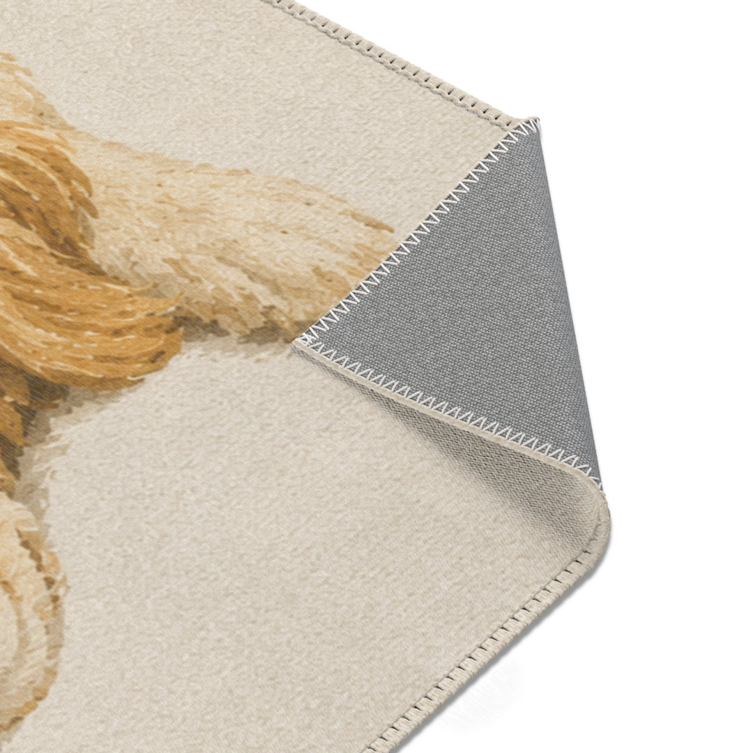 Custom Sleeping Pet Portrait Area Rug – Personalized Chenille Rug