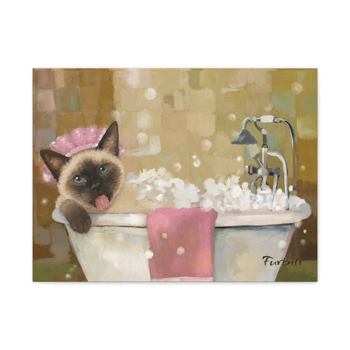 Bath Time Alternate Pet Landscape Pet Portrait Canvas Example