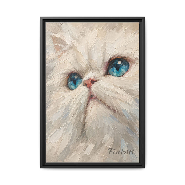 Black Framed Blue Eyed Cat Pet Canvas Portrait Main Product View