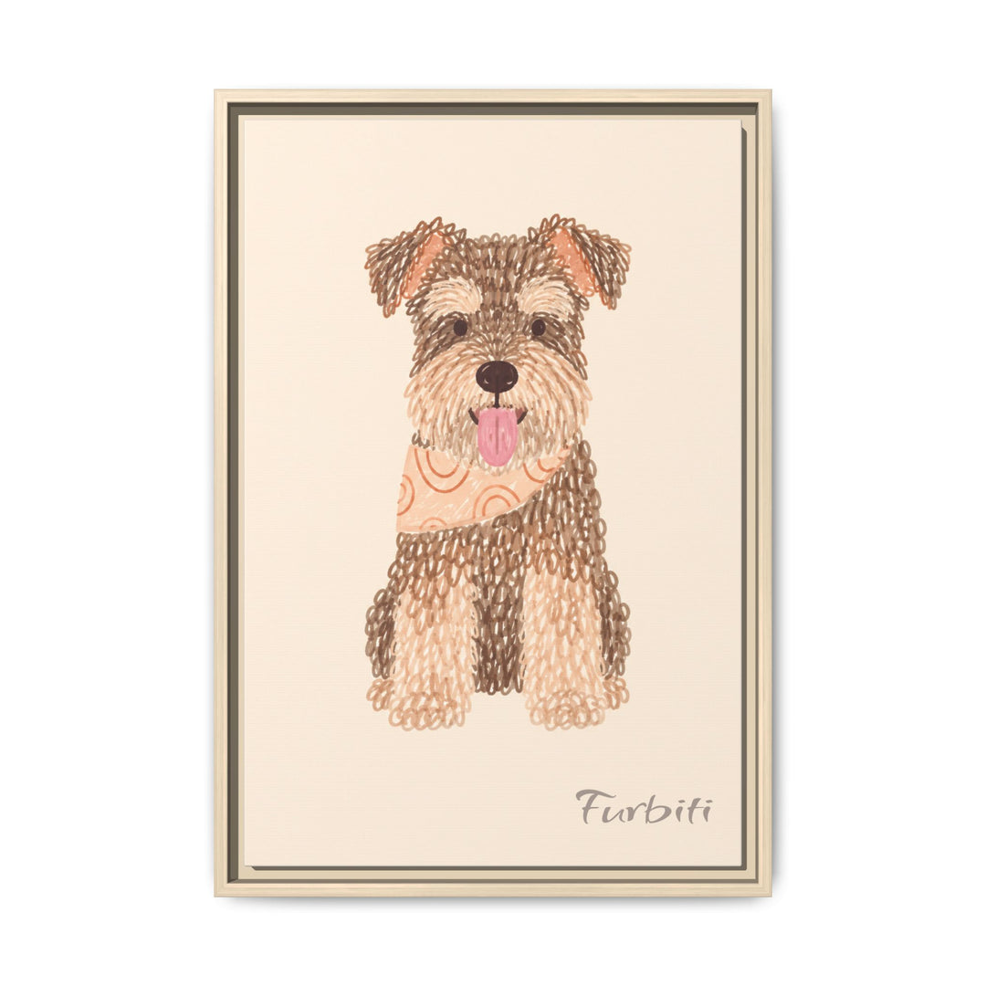 Black Framed Classic Terrier Pet Canvas Portrait Frame Option View
