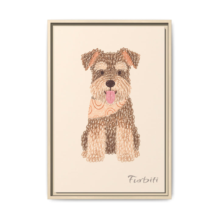 Black Framed Classic Terrier Pet Canvas Portrait Frame Option View