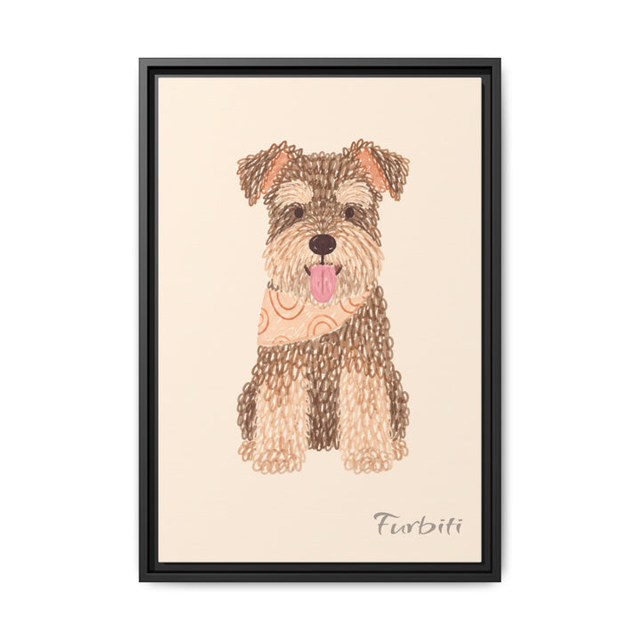 Black Framed Classic Terrier Pet Canvas Portrait Main Product View