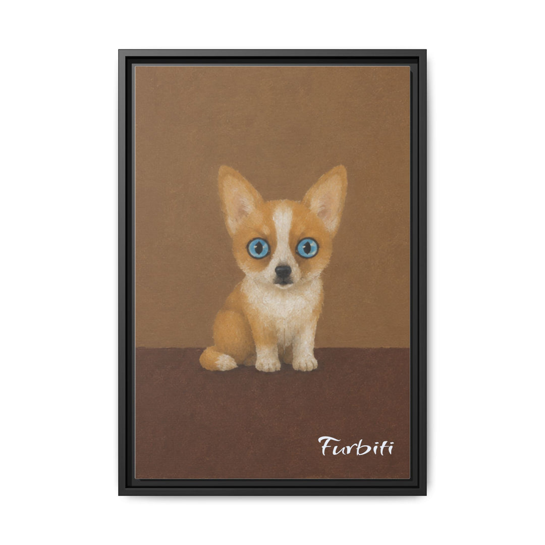 Black Framed Cute Kitten Pet Canvas Portrait Main Product View