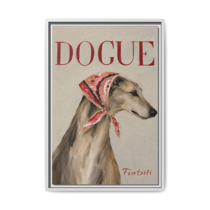 Black Framed Dogue Fashion Dog Pet Canvas Portrait Frame Option View