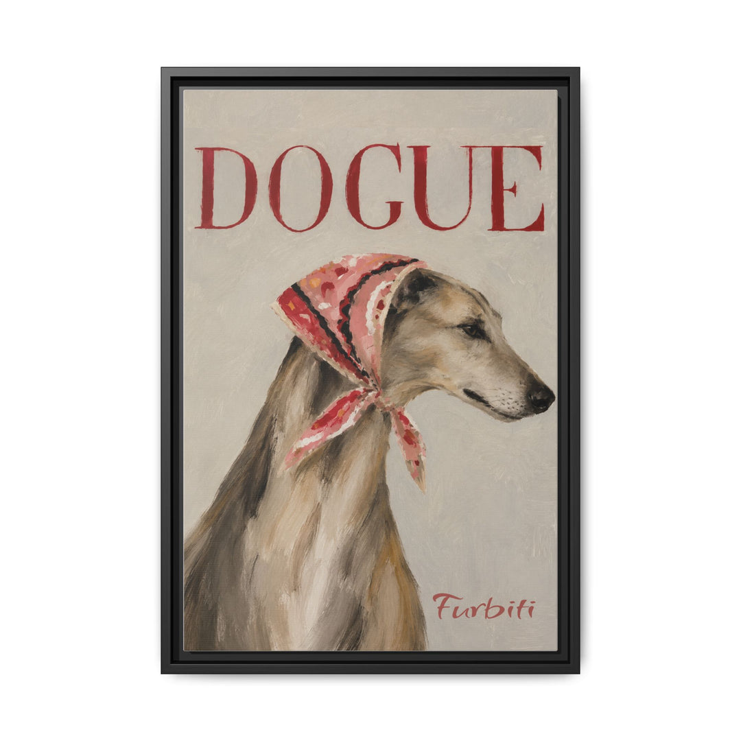 Black Framed Dogue Fashion Dog Pet Canvas Portrait Main Product View