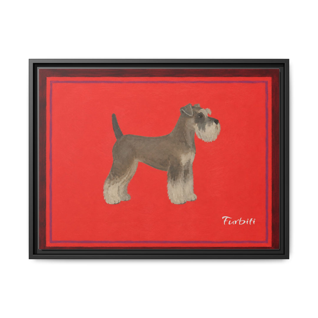 Black Framed Red Schnauzer Horizontal Pet Canvas Product View