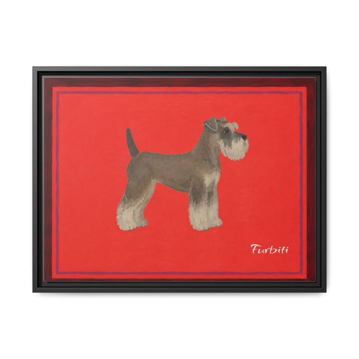 Black Framed Red Schnauzer Horizontal Pet Canvas Product View