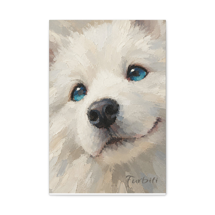 Blue Eyed Pet Canvas Portrait Lifestyle Display