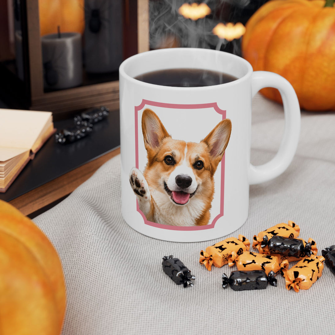 Custom Framed Pet Portrait Mug – Personalized Ceramic Cup