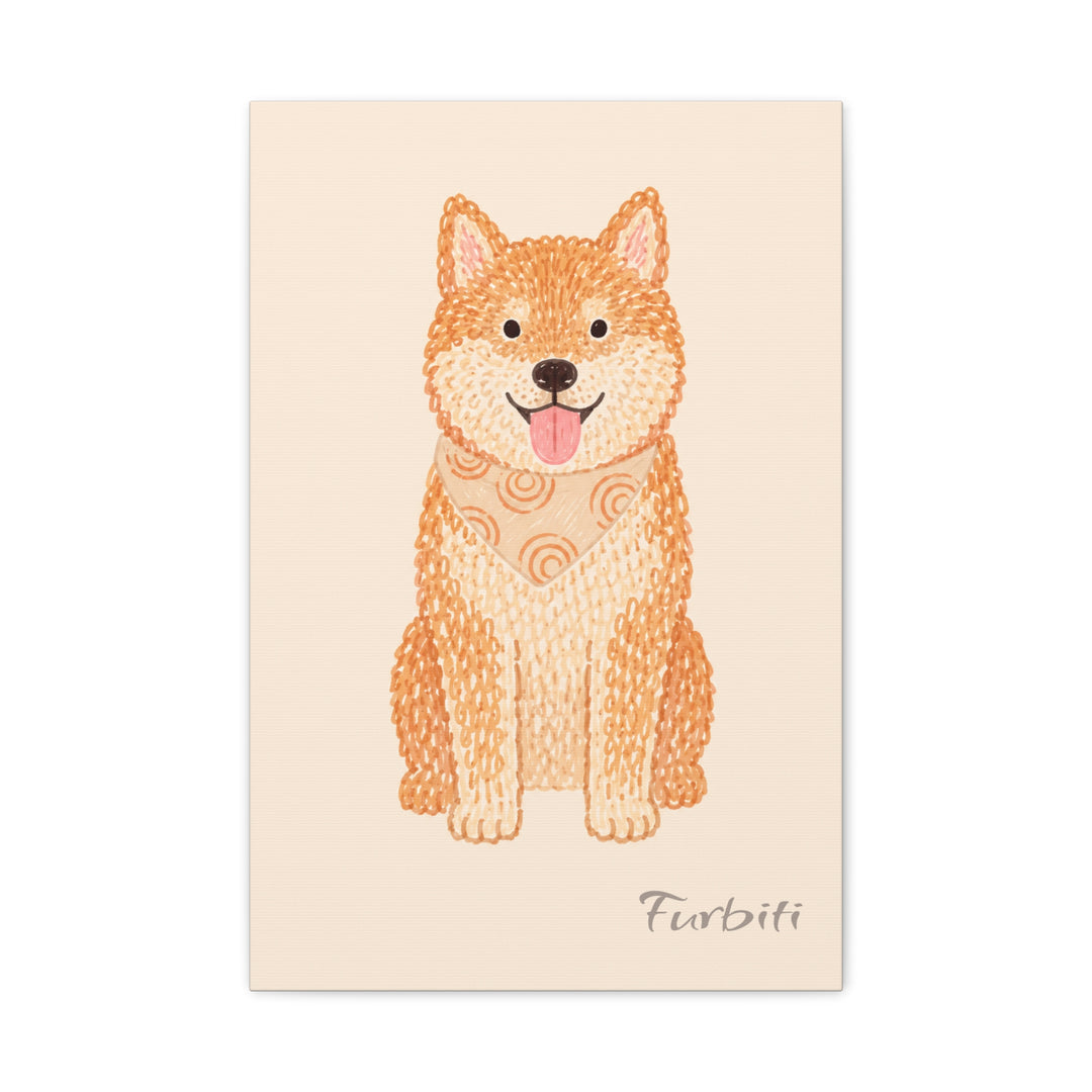 Classic Terrier Pet Canvas Portrait Artwork Detail
