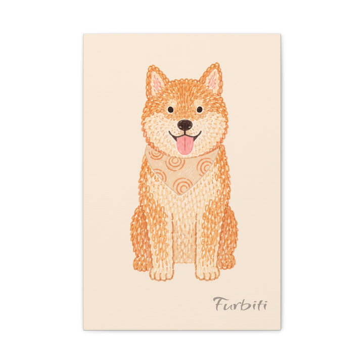 Classic Terrier Pet Canvas Portrait Artwork Detail