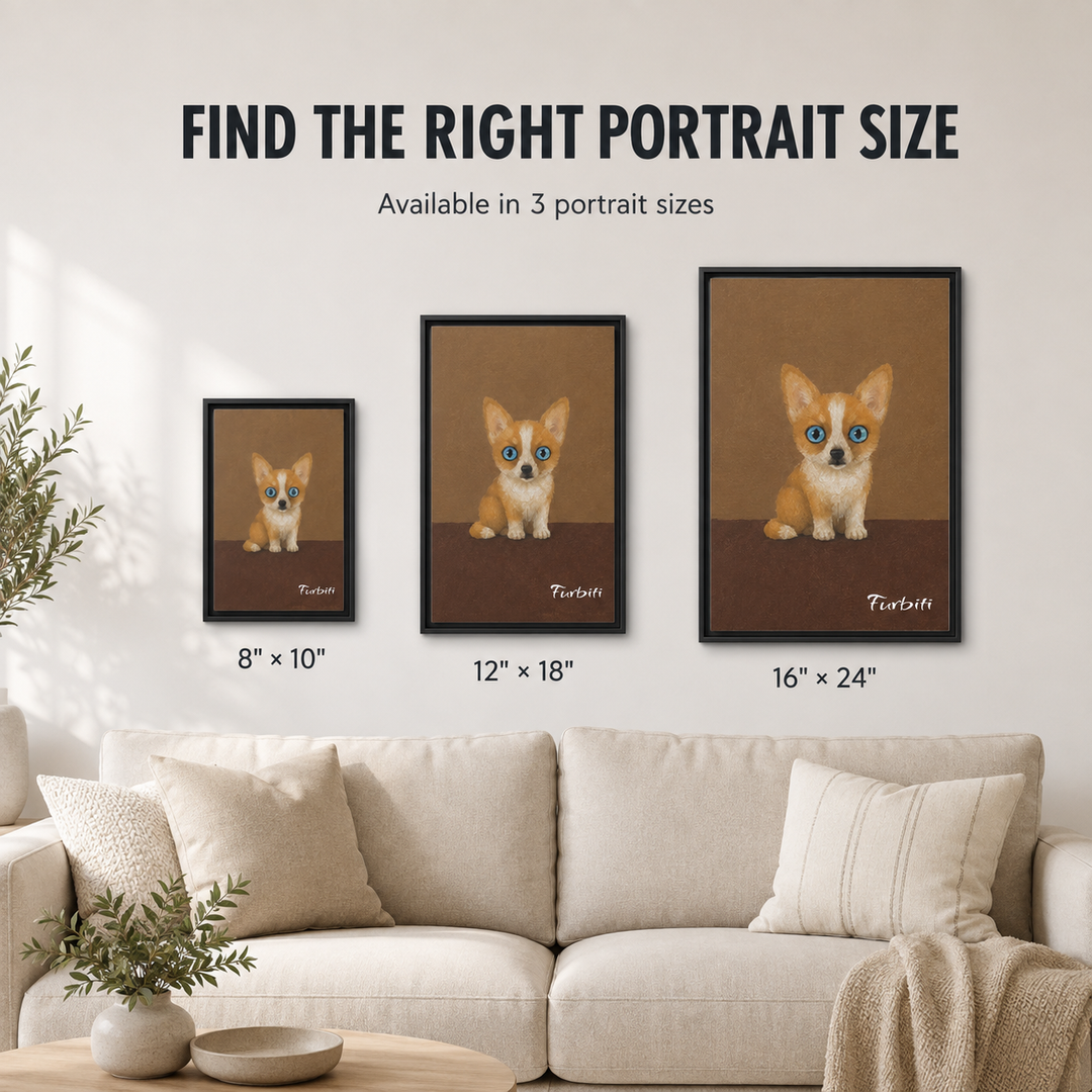Cute Kitten Pet Canvas Portrait Size Guide