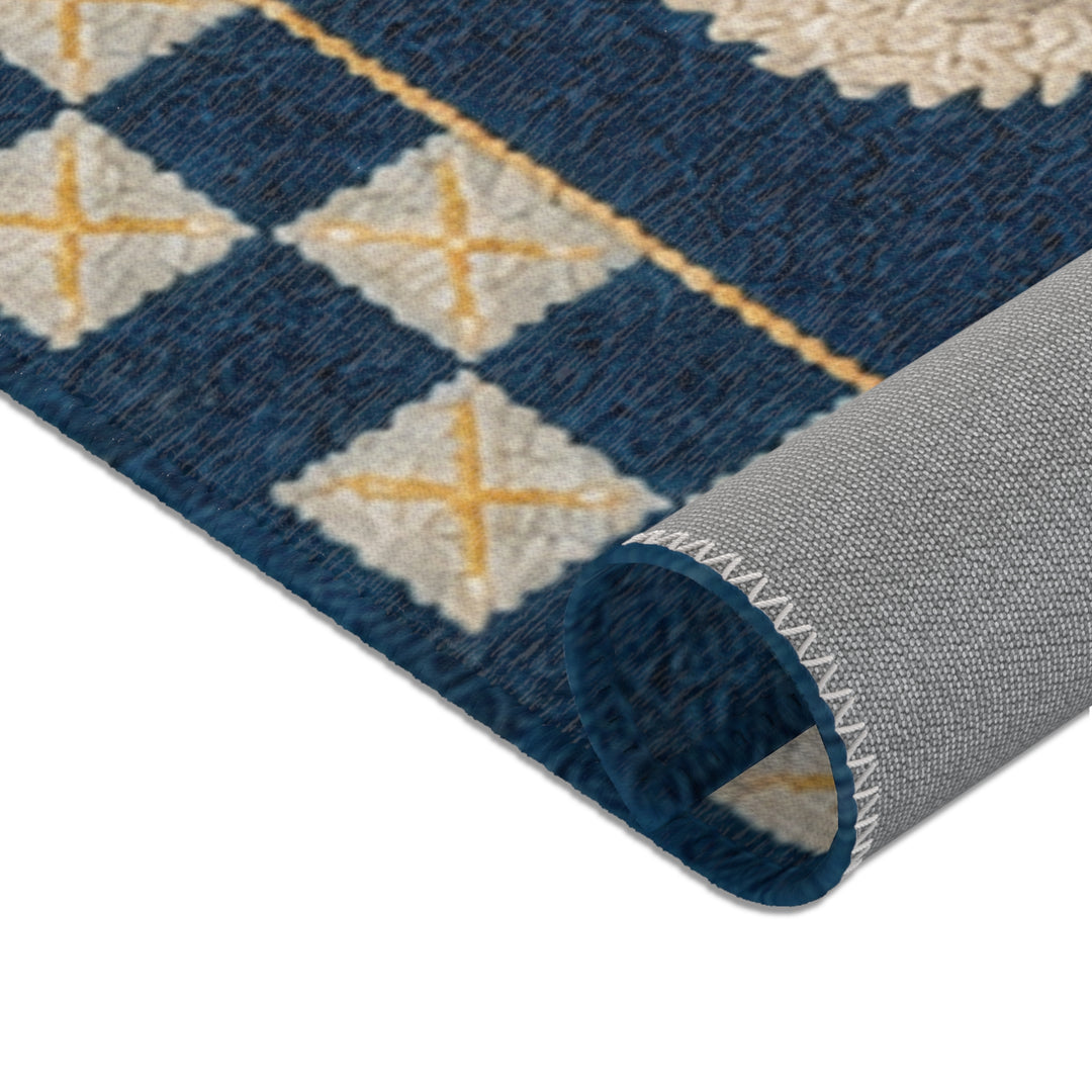 Custom Celestial Pet Portrait Area Rug – Moon & Stars Design