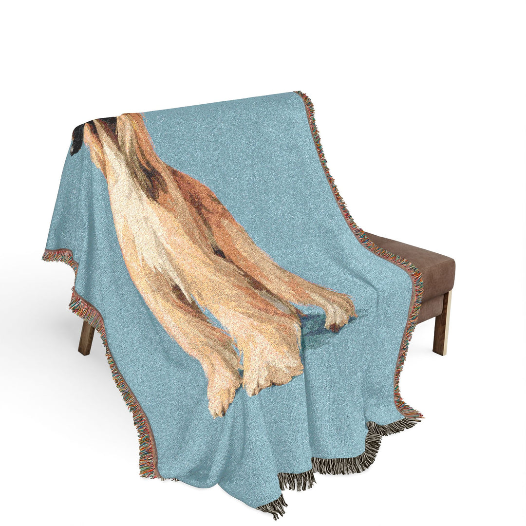 Custom Woven Pet Portrait Blanket – 100% Cotton Keepsake