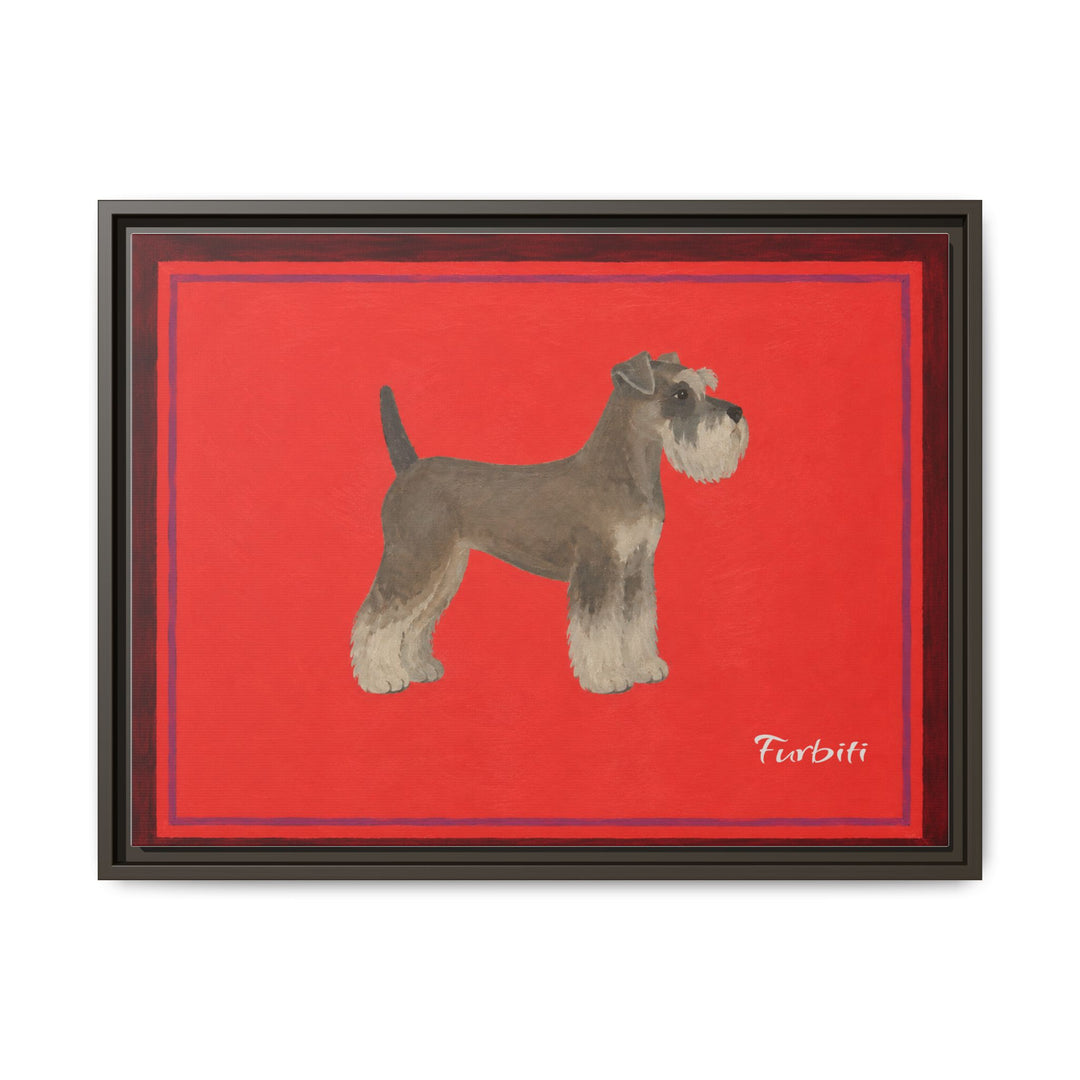 Espresso Framed Red Schnauzer Horizontal Pet Canvas Product View