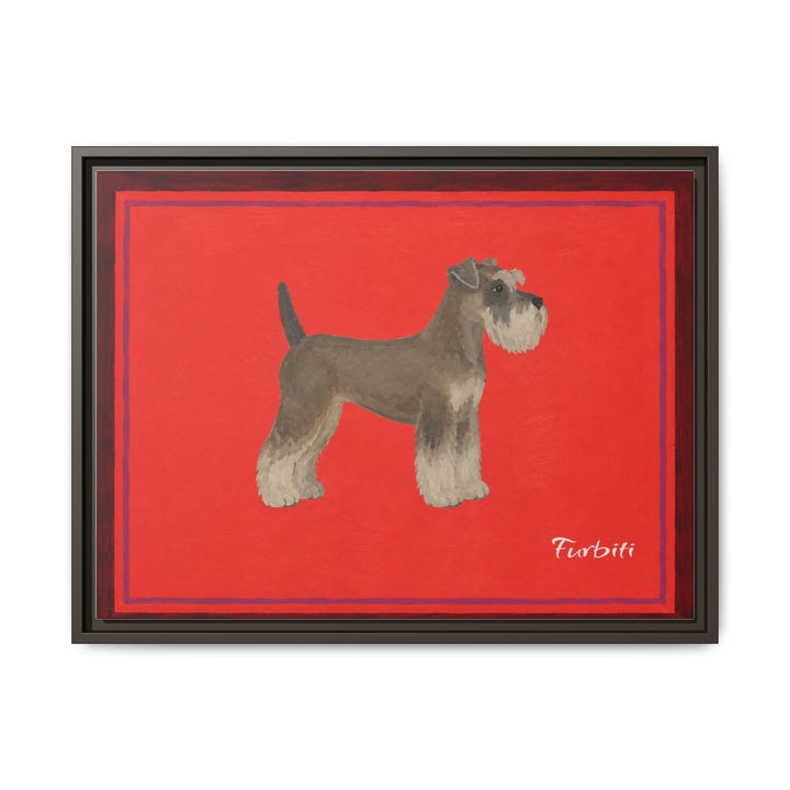 Espresso Framed Red Schnauzer Horizontal Pet Canvas Product View