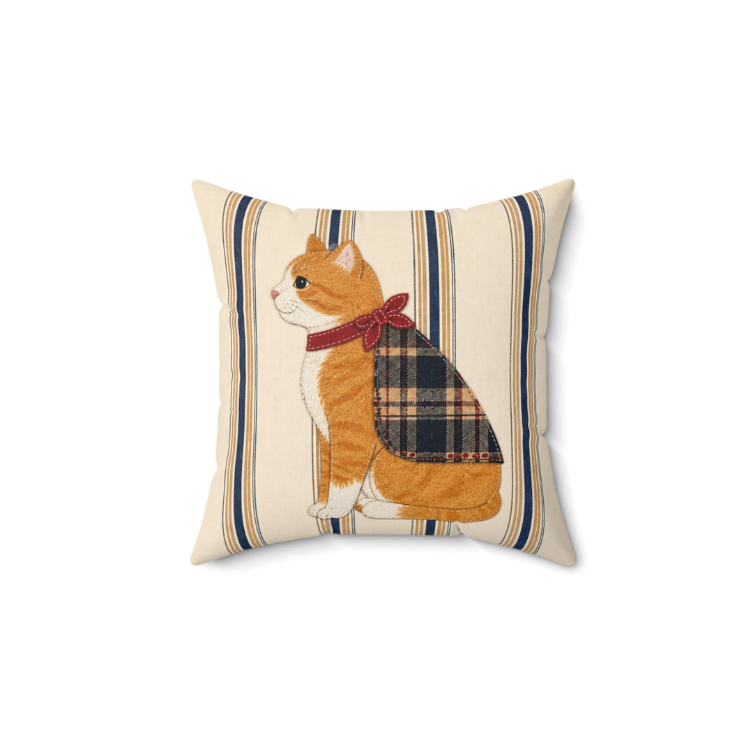 Custom Plaid Pet Portrait Pillow – Personalized Cushion