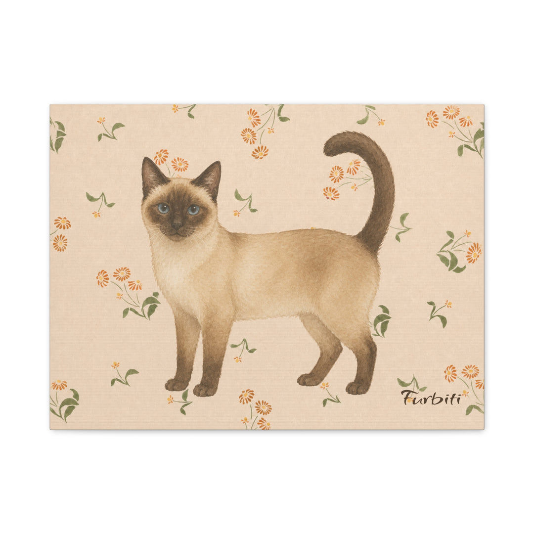 Floral Shiba Alternate Pet Landscape Pet Portrait Canvas Example