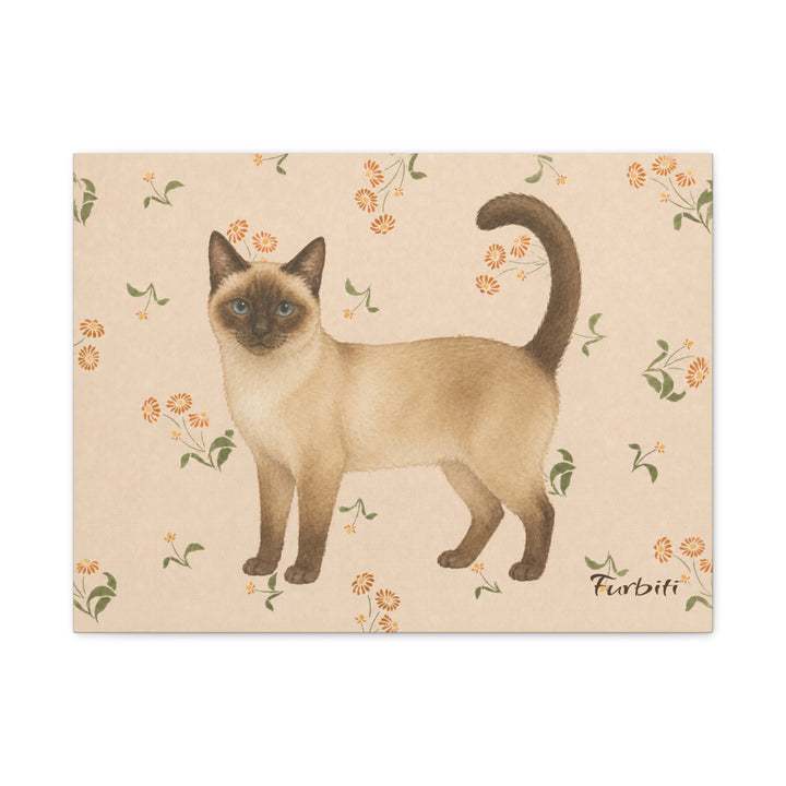 Floral Shiba Alternate Pet Landscape Pet Portrait Canvas Example