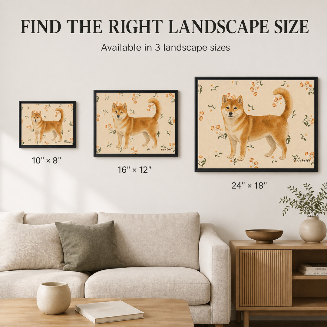 Framed Floral Shiba Horizontal Pet Canvas Upgrade Guide