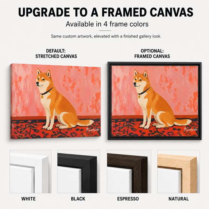 Framed Orange Shiba Horizontal Pet Canvas Upgrade Guide