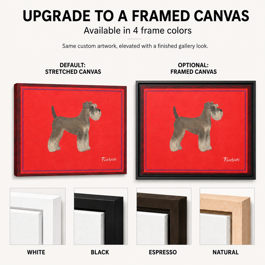 Framed Red Schnauzer Horizontal Pet Canvas Upgrade Guide