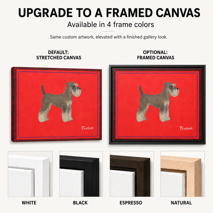 Framed Red Schnauzer Horizontal Pet Canvas Upgrade Guide