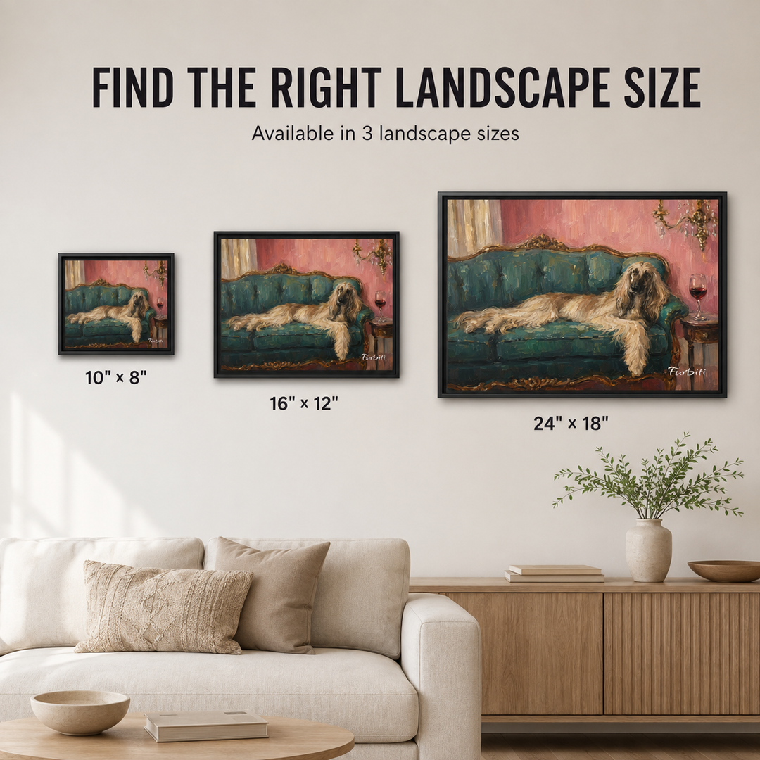 Framed Velvet Sofa Dog Horizontal Pet Canvas Upgrade Guide