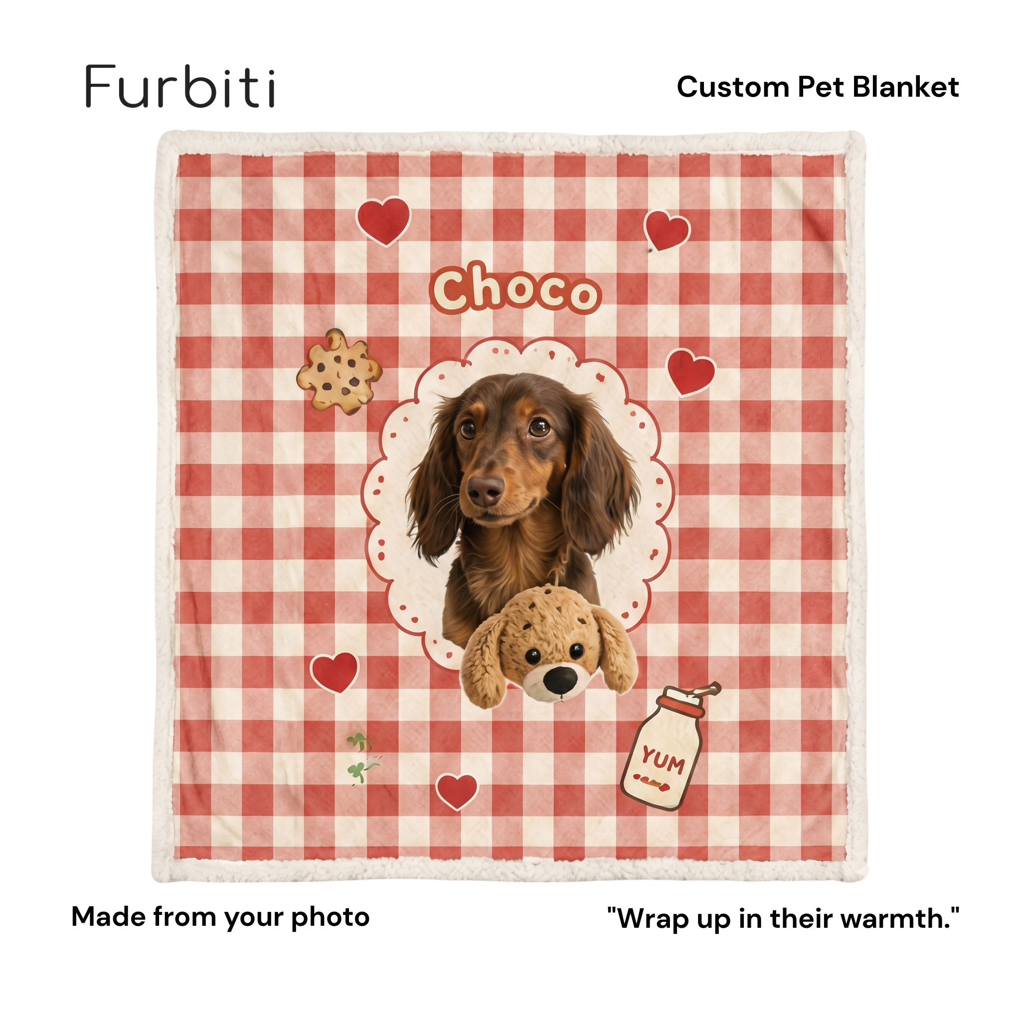Furbiti custom pet blanket picnic pals pattern personalised pet gift